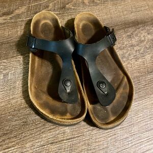 Birkenstock Germany Woman’s Gizeh Black Birko-Flor Sandals Thongs